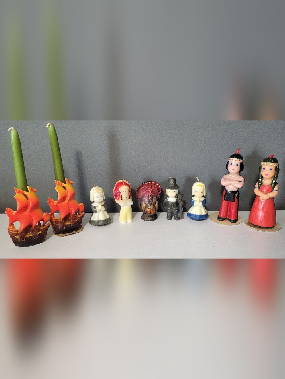Vintage Gurley Candles (SET OF 9) Thanksgiving